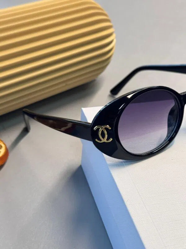 Chanel 5808 Oval Logo Güneş Gözlüğü- Mor degrade cam