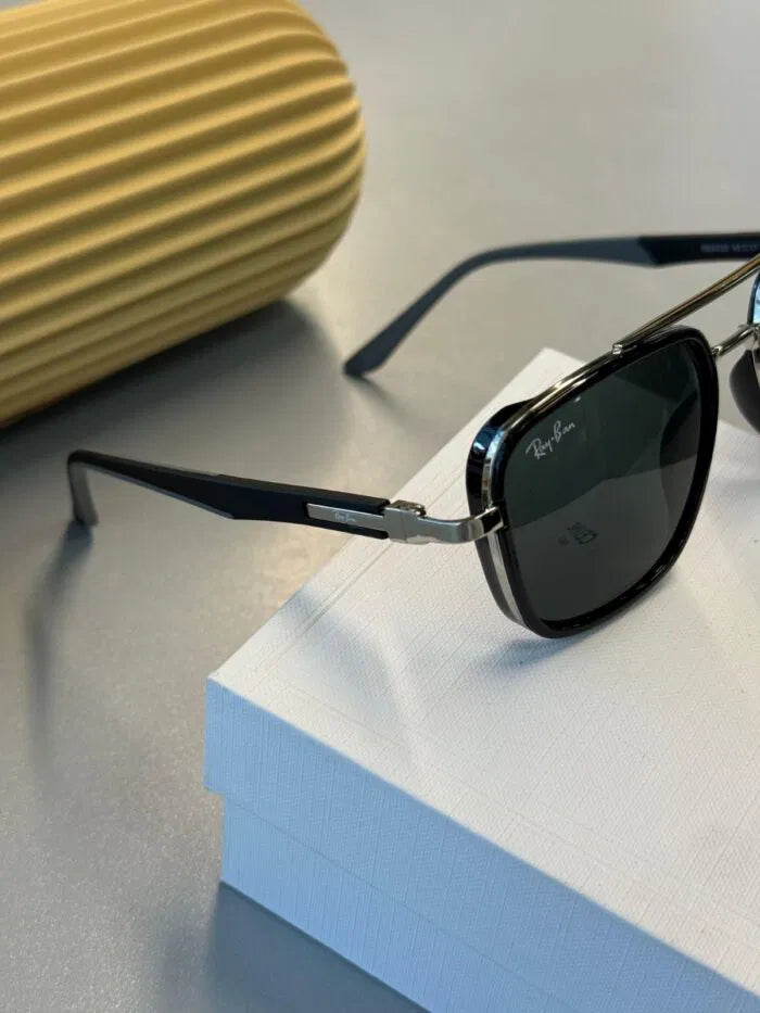 Ray-Ban Retro Square – Gümüş Krom – Koyu Yeşil Güneş Gözlüğü