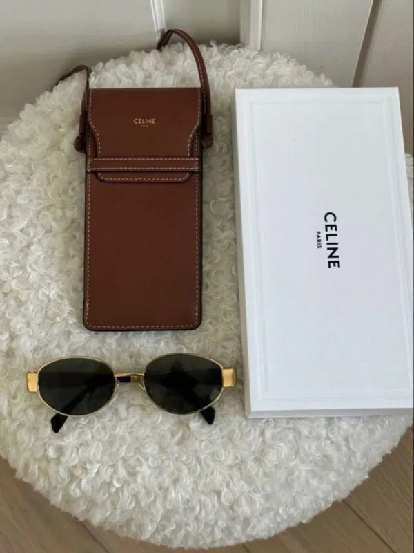 Celine Original Premium Full Set Güneş Gözlüğü – Gold Siyah
