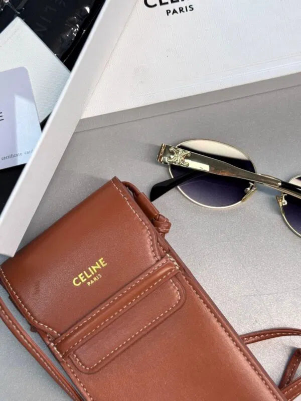 Celine Original Premium Full Set Güneş Gözlüğü – Gold Mavi