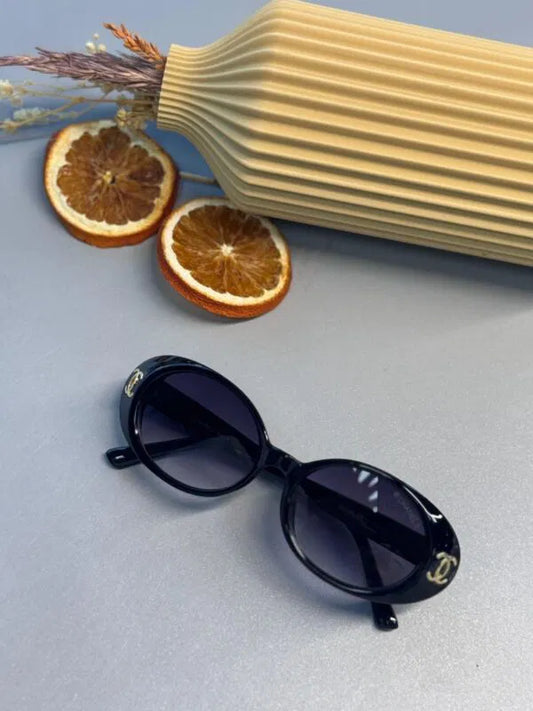 Chanel 5808 Oval Logo Güneş Gözlüğü- Mor degrade cam