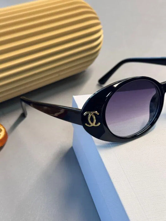 Chanel 5808 Oval Logo Güneş Gözlüğü- Mor degrade cam