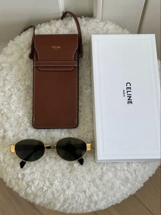 Celine Original Premium Full Set Güneş Gözlüğü – Gold Siyah
