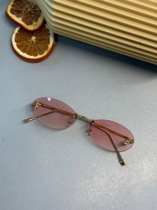 Fendi Kristal Oval Güneş Gözlüğü – Pudra Gradyan