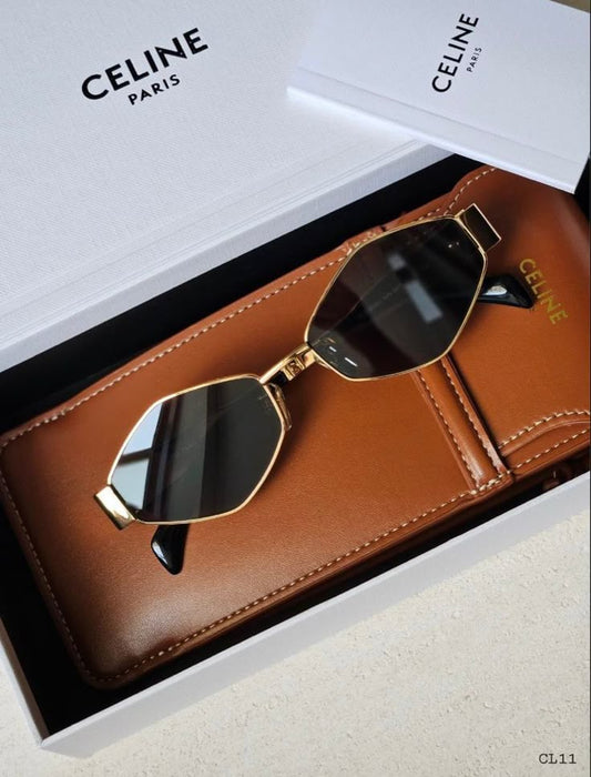 Celine Original Premium Full Set Tasarım Güneş Gözlüğü – Gold Siyah